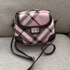 Vintage Burberry Blue Label Pink and Brown Nova Check Crossbody Bag